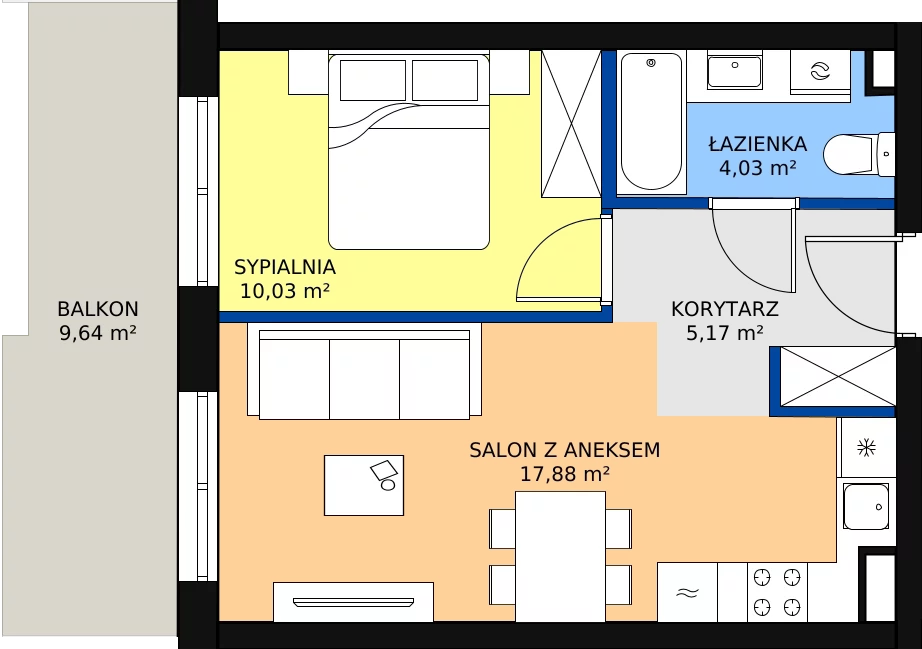Zalety mieszkania 37.11 m², ONH-C-KLF16-LM13