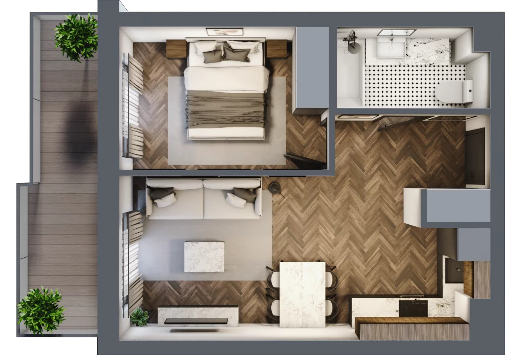 2 pokoje, mieszkanie 37,11 m², piętro 3, oferta nr ONH-C-KLF16-LM13, Osiedle Nowe Horyzonty - etap II, Bydgoszcz, Bartodzieje, ul. Fordońska 16-18
