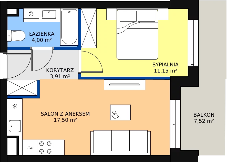 Zalety mieszkania 36.56 m², ONH-C-KLF18-LM19