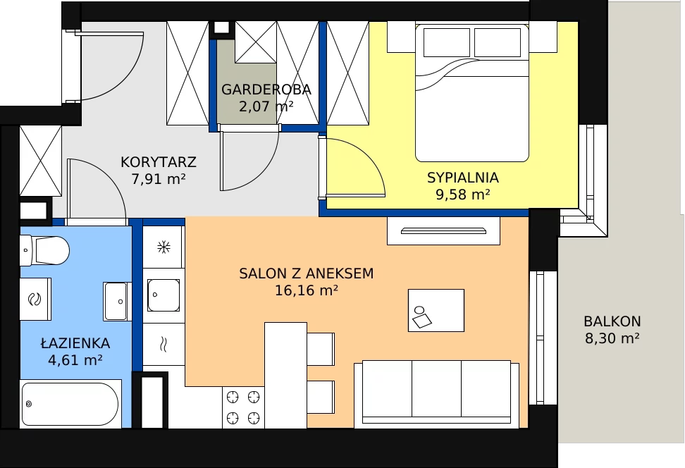 Zalety mieszkania 40.33 m², ONH-C-KLF18-LM20