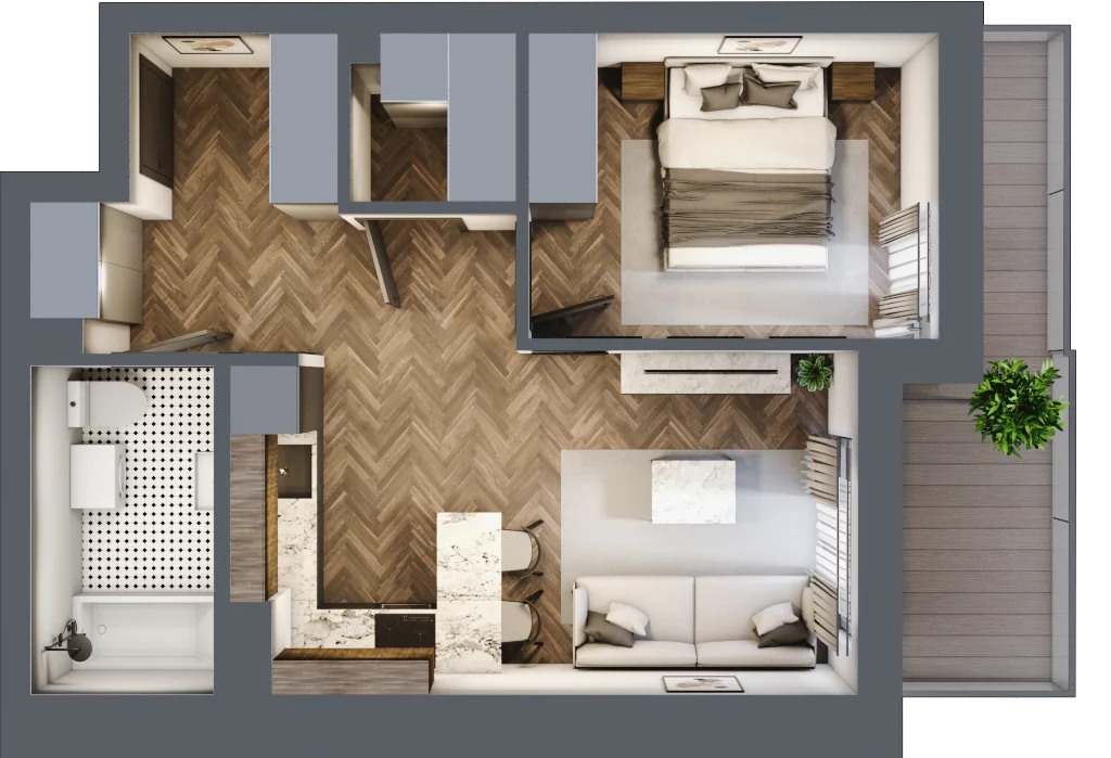 2 pokoje, mieszkanie 40,33 m², piętro 3, oferta nr ONH-C-KLF18-LM20, Osiedle Nowe Horyzonty - etap II, Bydgoszcz, Bartodzieje, ul. Fordońska 16-18
