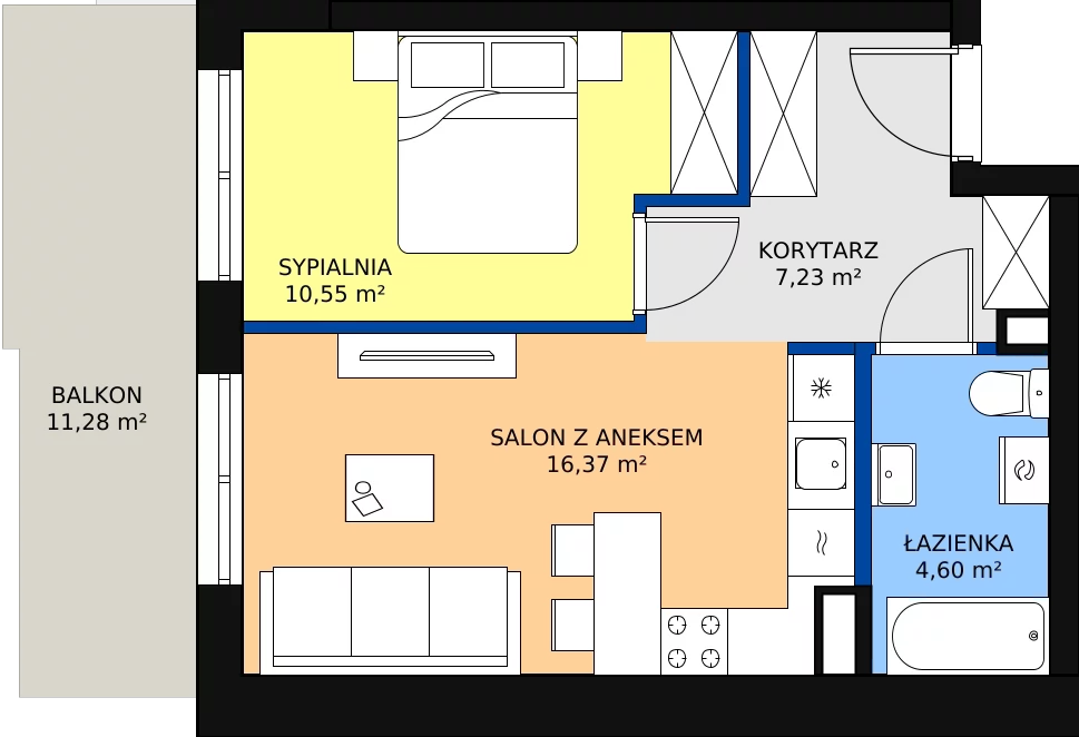 Zalety mieszkania 38.75 m², ONH-C-KLF18-LM21