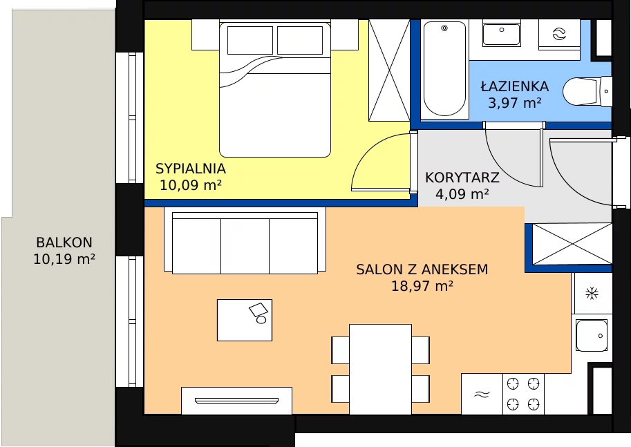 Zalety mieszkania 37.12 m², ONH-C-KLF16-LM17