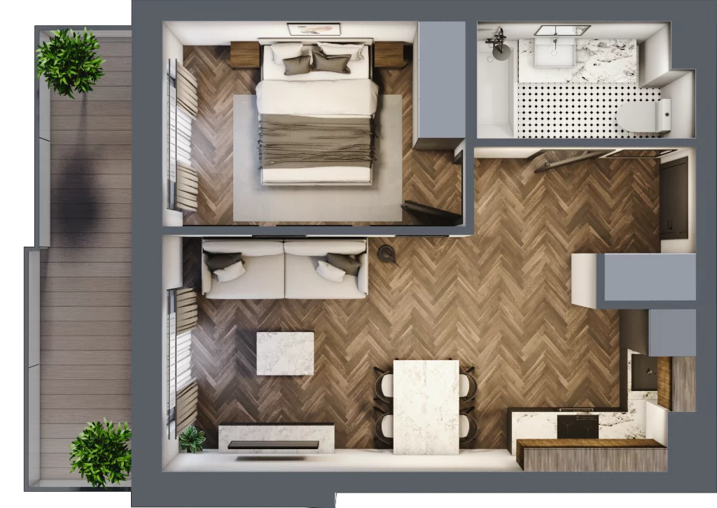 2 pokoje, mieszkanie 37,12 m², piętro 4, oferta nr ONH-C-KLF16-LM17, Osiedle Nowe Horyzonty - etap II, Bydgoszcz, Bartodzieje, ul. Fordońska 16-18