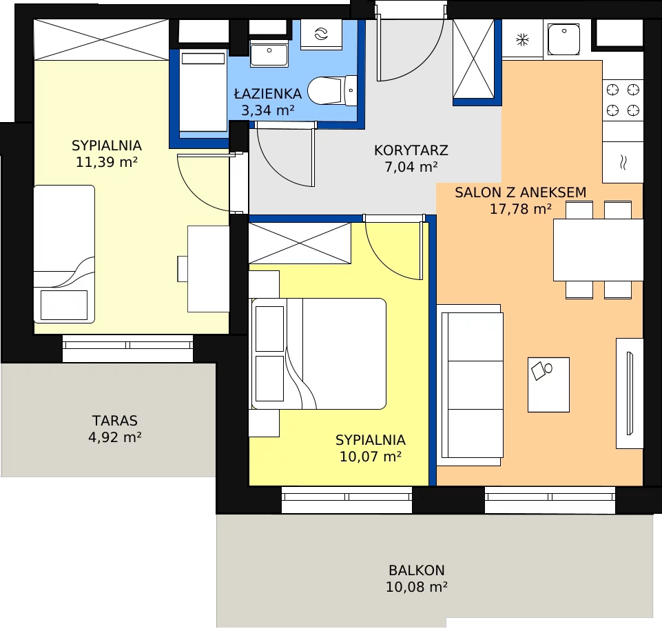 Zalety mieszkania 49.62 m², ONH-C-KLF16-LM18