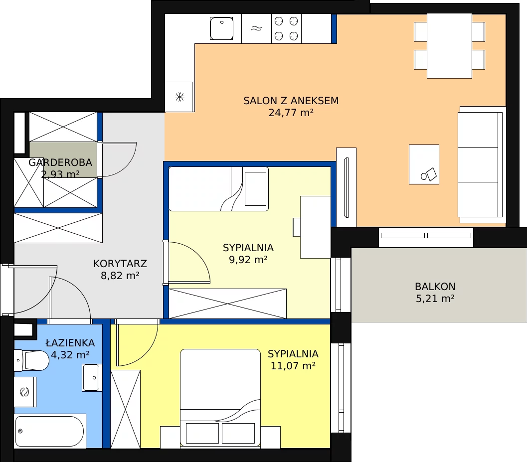 Zalety mieszkania 59.94 m², ONH-C-KLF18-LM26