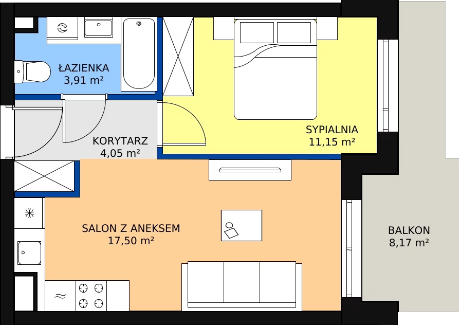Zalety mieszkania 36.49 m², ONH-C-KLF18-LM27
