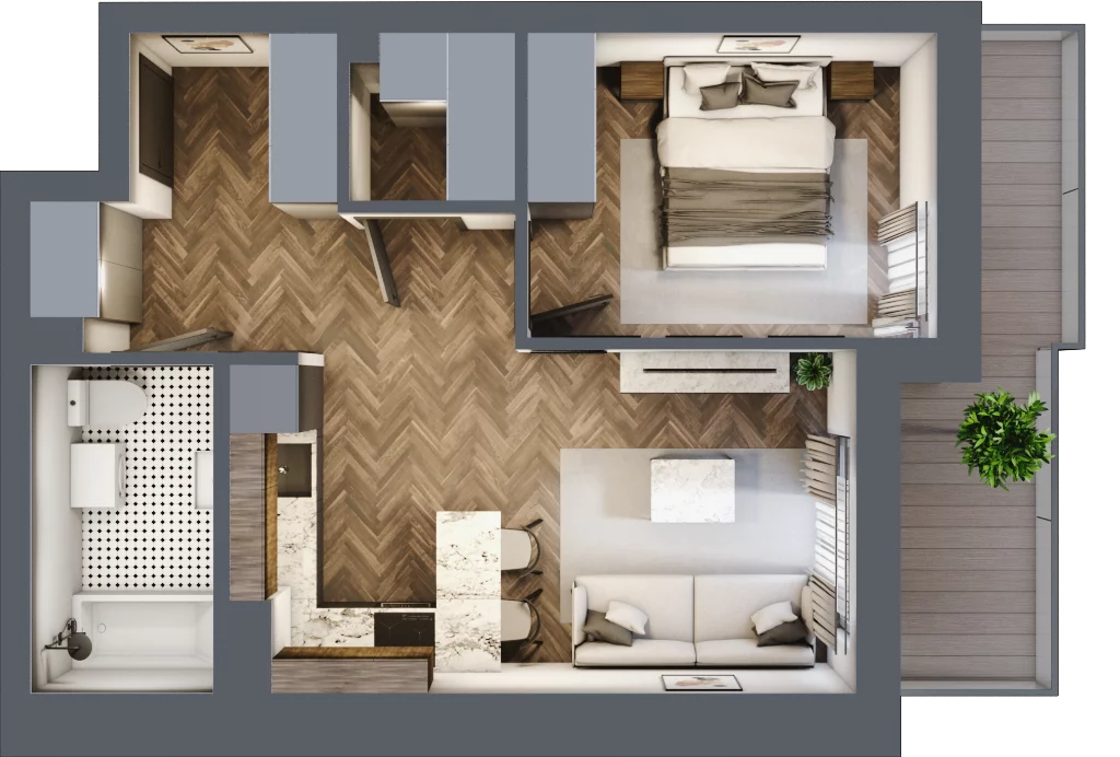 2 pokoje, mieszkanie 40,34 m², piętro 4, oferta nr ONH-C-KLF18-LM28, Osiedle Nowe Horyzonty - etap II, Bydgoszcz, Bartodzieje, ul. Fordońska 16-18