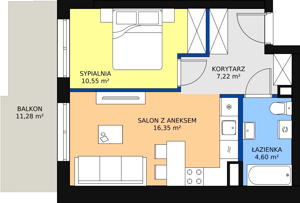 Zalety mieszkania 38.72 m², ONH-C-KLF18-LM29