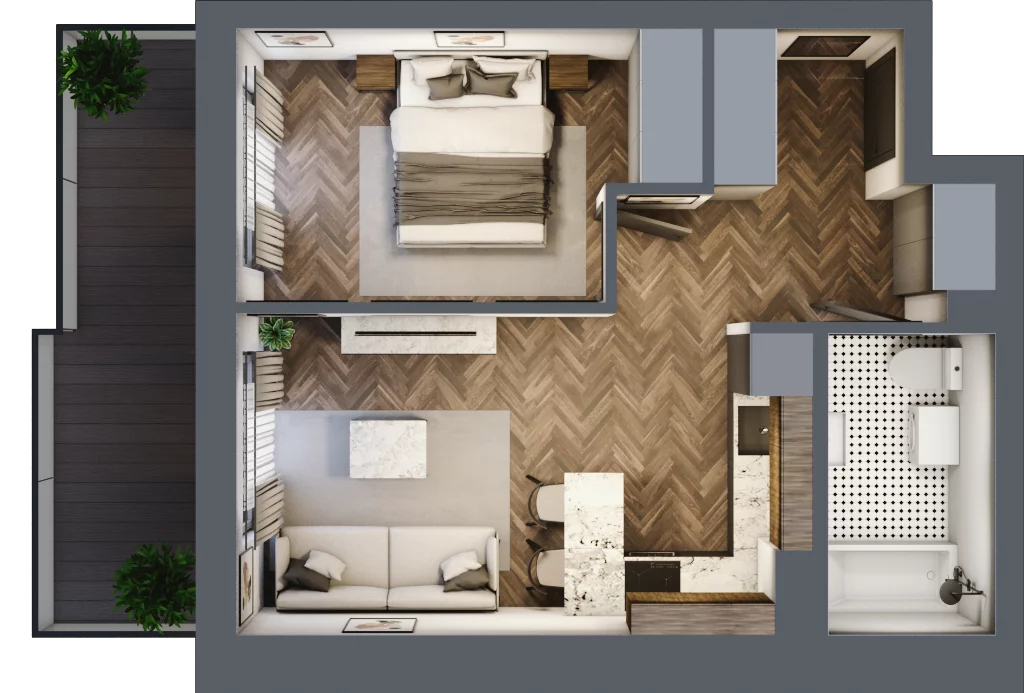 2 pokoje, mieszkanie 38,72 m², piętro 4, oferta nr ONH-C-KLF18-LM29, Osiedle Nowe Horyzonty - etap II, Bydgoszcz, Bartodzieje, ul. Fordońska 16-18