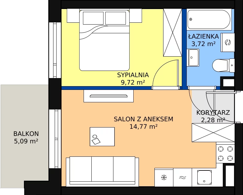 Zalety mieszkania 30.49 m², ONH-C-KLF18-LM30