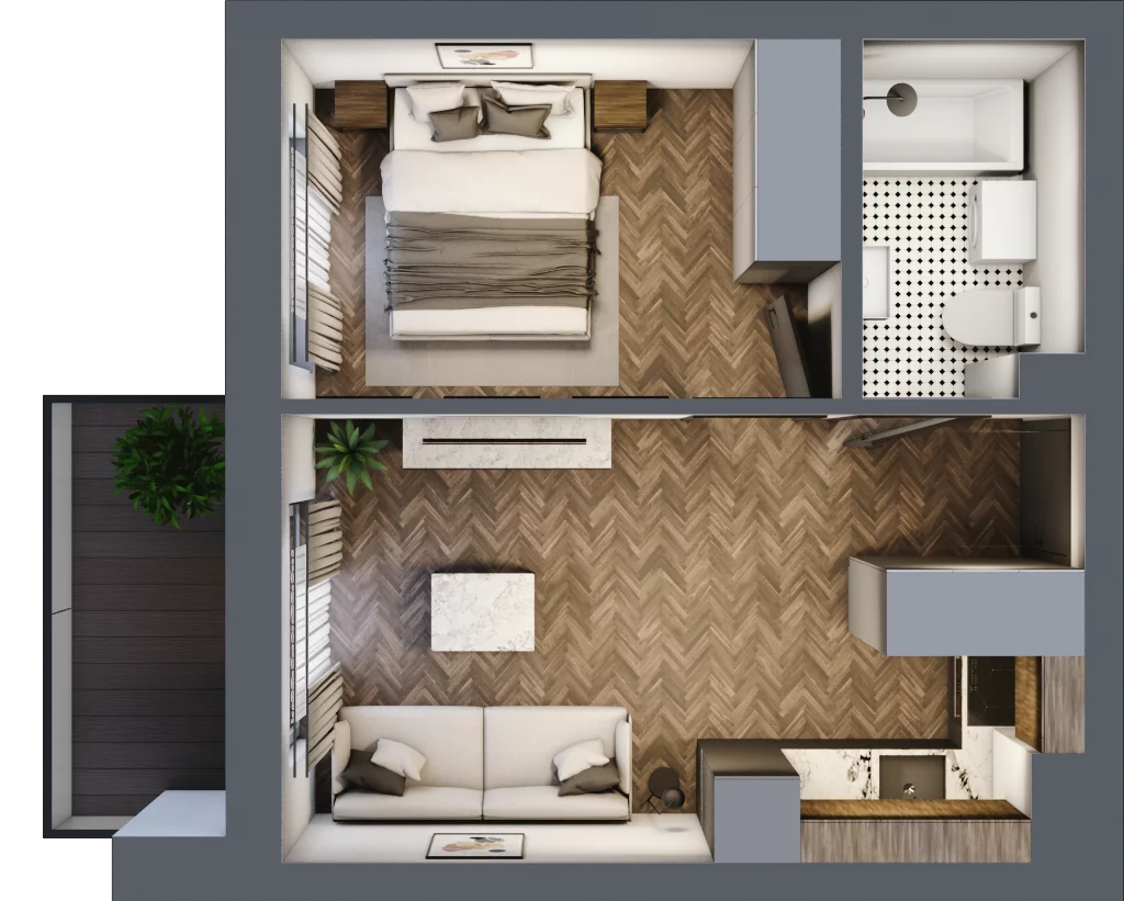 2 pokoje, mieszkanie 30,49 m², piętro 4, oferta nr ONH-C-KLF18-LM30, Osiedle Nowe Horyzonty - etap II, Bydgoszcz, Bartodzieje, ul. Fordońska 16-18
