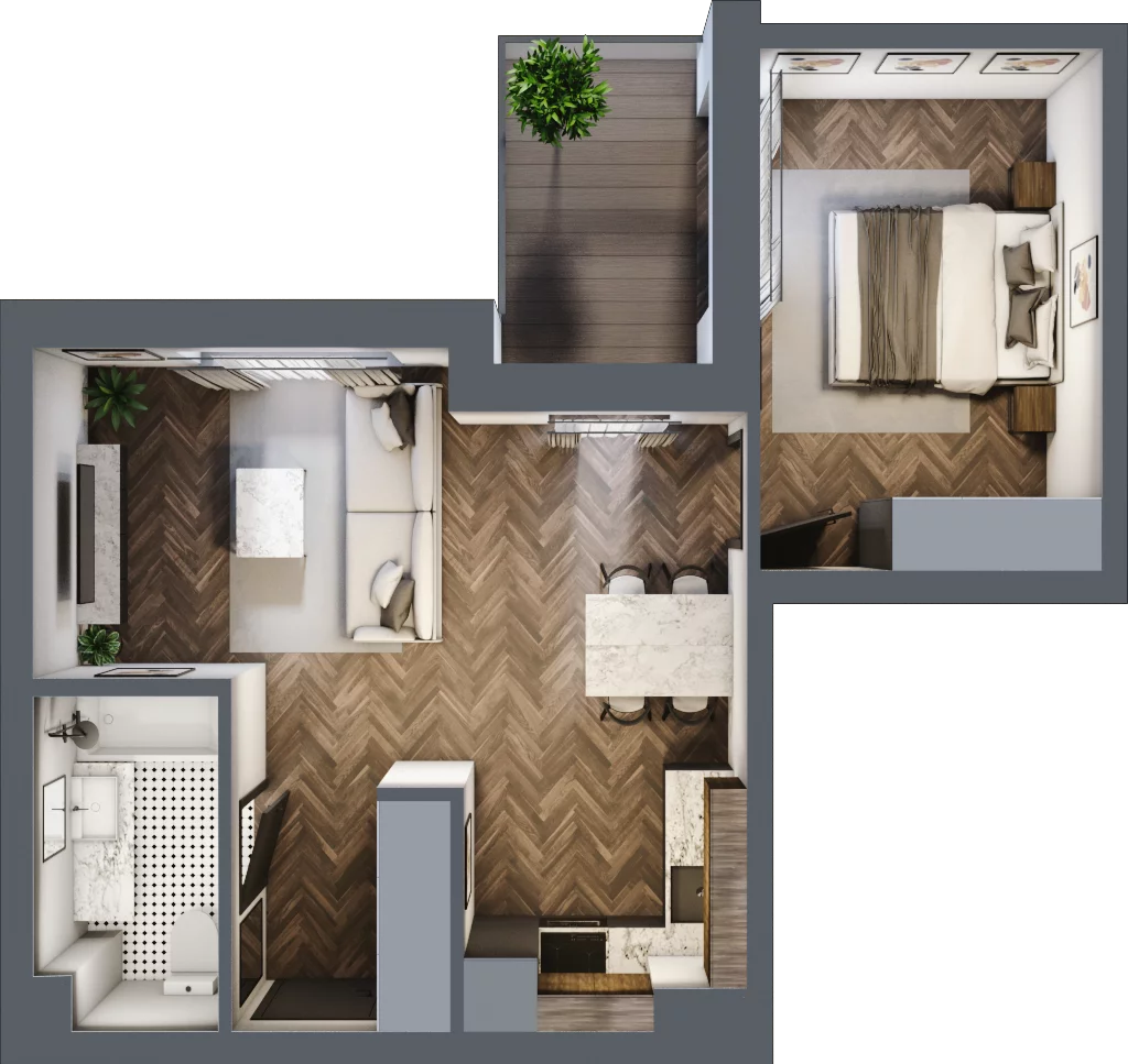 2 pokoje, mieszkanie 41,93 m², piętro 4, oferta nr ONH-C-KLF18-LM31, Osiedle Nowe Horyzonty - etap II, Bydgoszcz, Bartodzieje, ul. Fordońska 16-18
