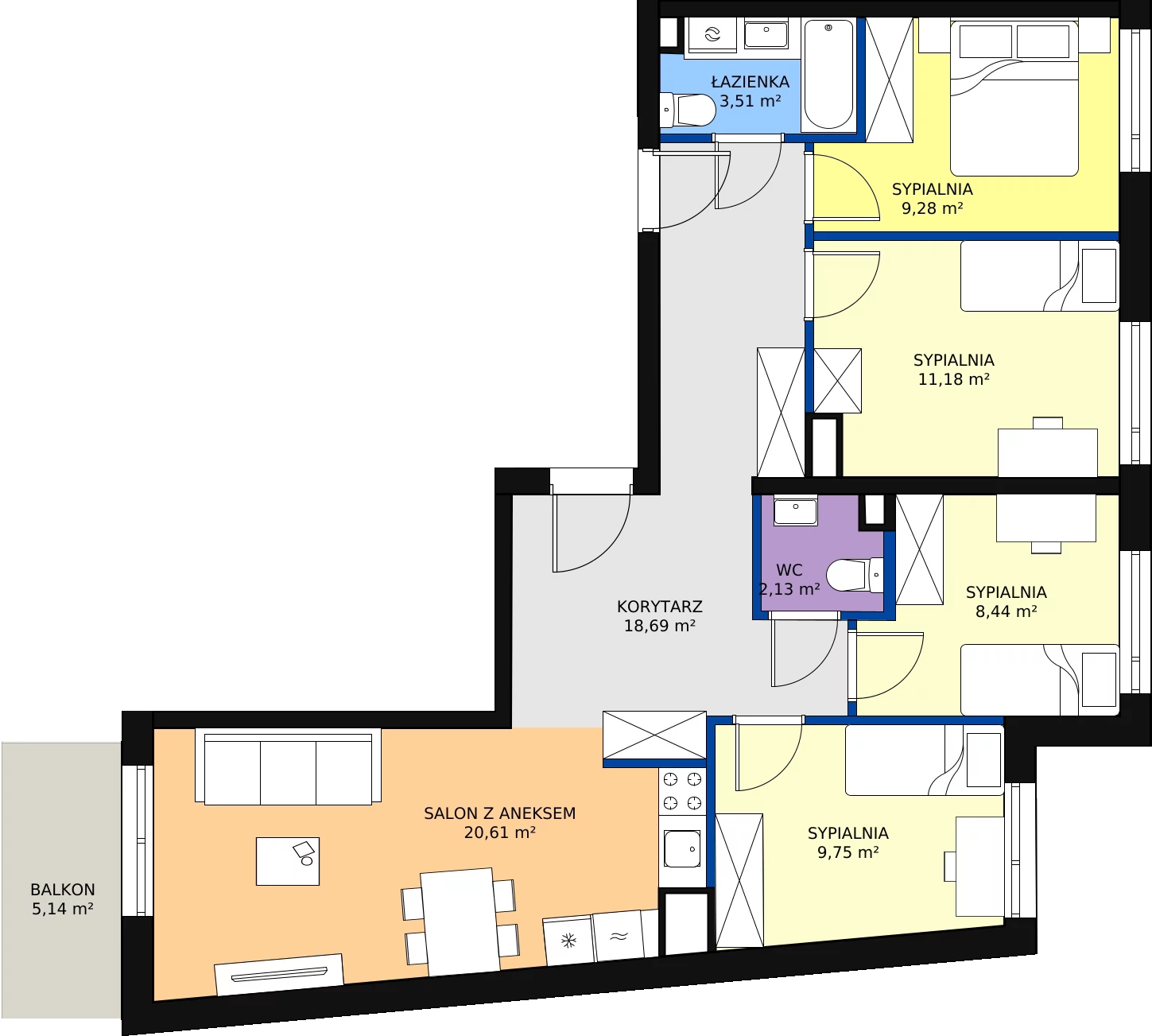 Zalety mieszkania 83.59 m², ONH-C-KLF18-LM33