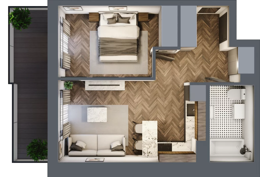 2 pokoje, mieszkanie 39,33 m², piętro 5, oferta nr ONH-C-KLF18-LM37, Osiedle Nowe Horyzonty - etap II, Bydgoszcz, Bartodzieje, ul. Fordońska 16-18