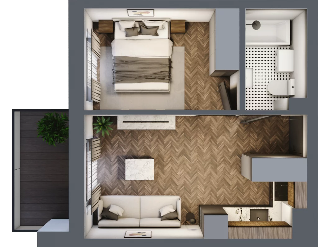 2 pokoje, mieszkanie 30,79 m², piętro 5, oferta nr ONH-C-KLF18-LM38, Osiedle Nowe Horyzonty - etap II, Bydgoszcz, Bartodzieje, ul. Fordońska 16-18