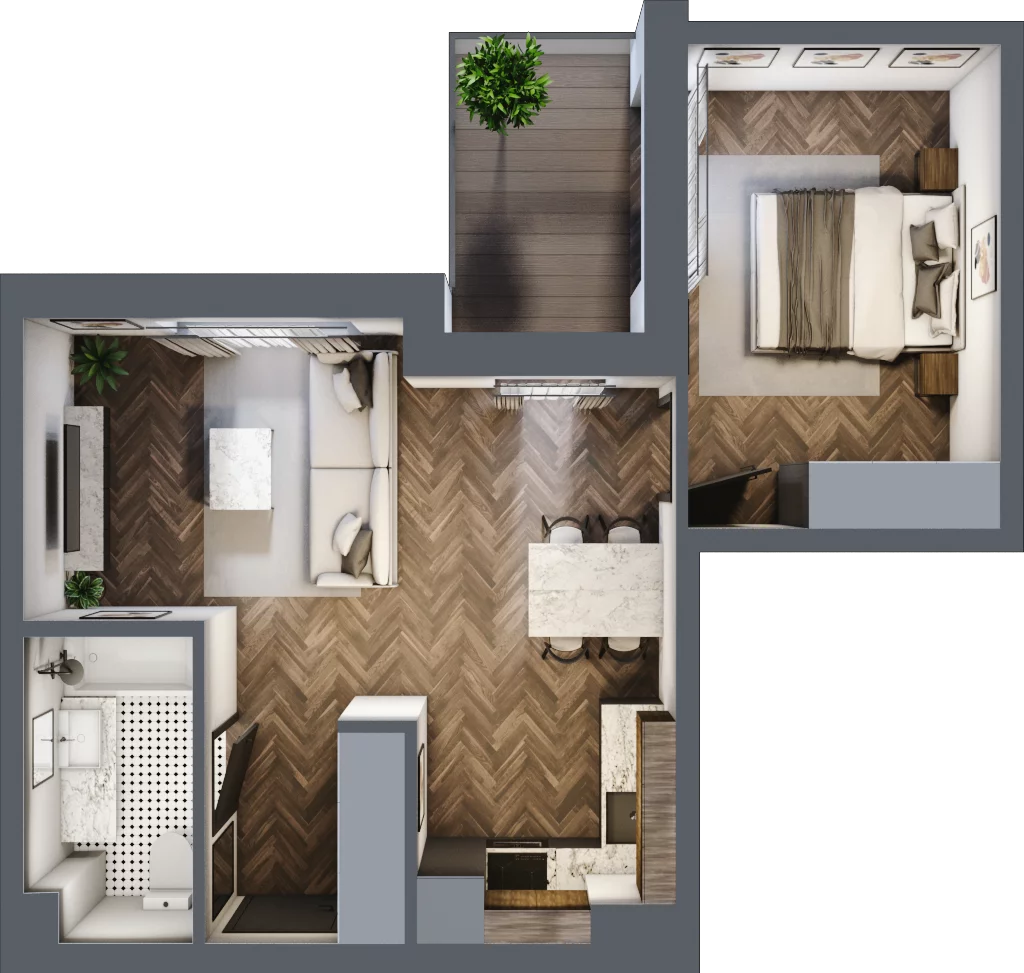 2 pokoje, mieszkanie 42,11 m², piętro 5, oferta nr ONH-C-KLF18-LM39, Osiedle Nowe Horyzonty - etap II, Bydgoszcz, Bartodzieje, ul. Fordońska 16-18