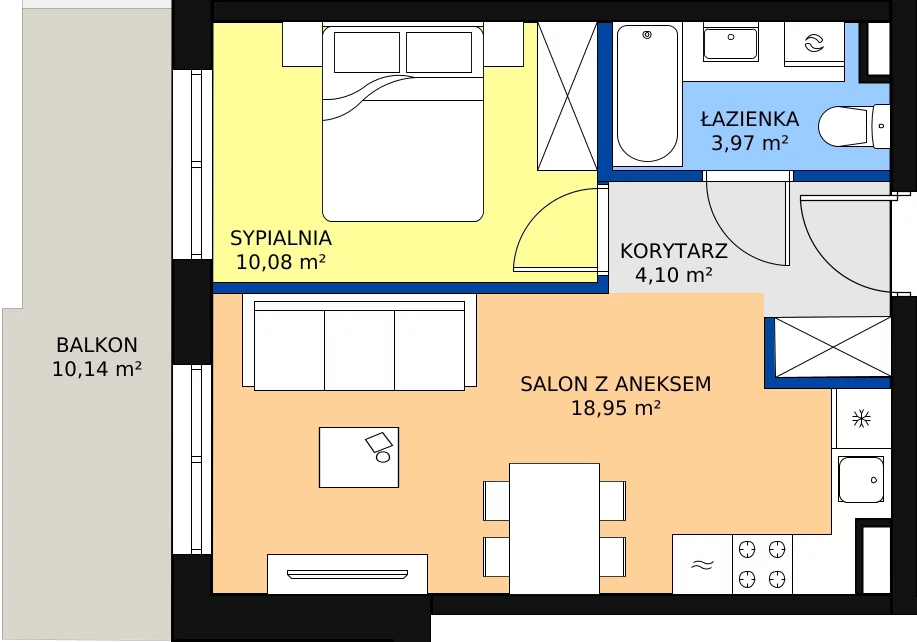 Zalety mieszkania 37.1 m², ONH-C-KLF16-LM25