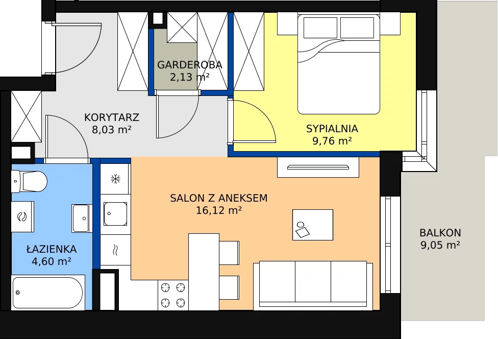 Zalety mieszkania 40.64 m², ONH-C-KLF18-LM44