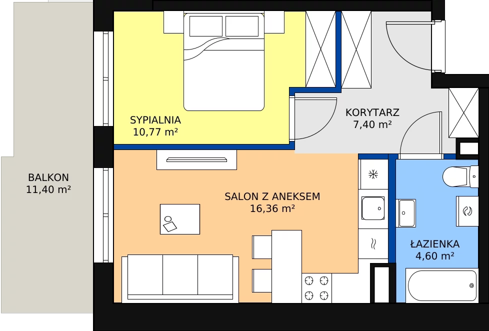 Zalety mieszkania 39.13 m², ONH-C-KLF18-LM45