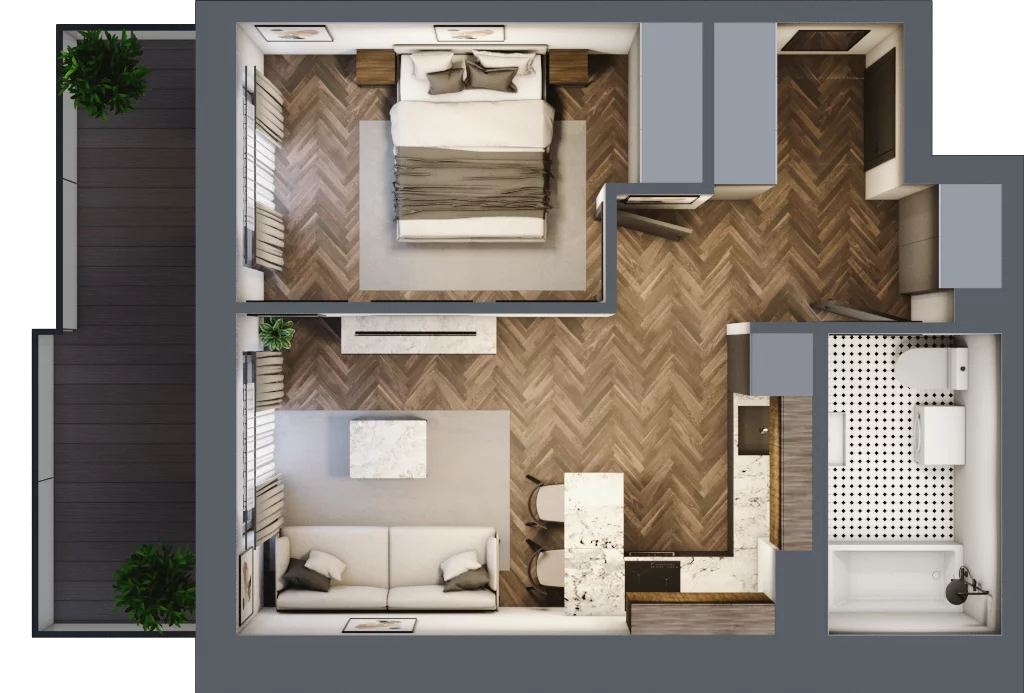 2 pokoje, mieszkanie 39,13 m², piętro 6, oferta nr ONH-C-KLF18-LM45, Osiedle Nowe Horyzonty - etap II, Bydgoszcz, Bartodzieje, ul. Fordońska 16-18