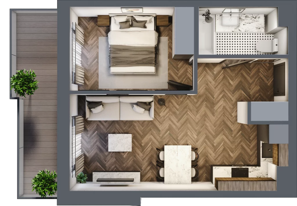 2 pokoje, mieszkanie 37,19 m², piętro 7, oferta nr ONH-C-KLF16-LM29, Osiedle Nowe Horyzonty - etap II, Bydgoszcz, Bartodzieje, ul. Fordońska 16-18