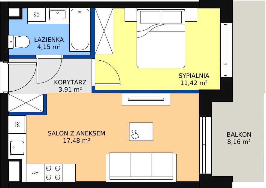 Zalety mieszkania 36.95 m², ONH-C-KLF18-LM51