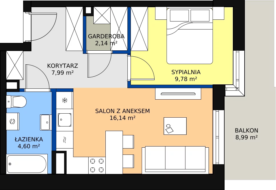 Zalety mieszkania 40.65 m², ONH-C-KLF18-LM52