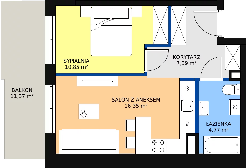 Zalety mieszkania 39.36 m², ONH-C-KLF18-LM53