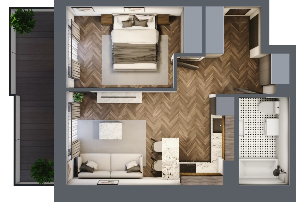 2 pokoje, mieszkanie 39,36 m², piętro 7, oferta nr ONH-C-KLF18-LM53, Osiedle Nowe Horyzonty - etap II, Bydgoszcz, Bartodzieje, ul. Fordońska 16-18