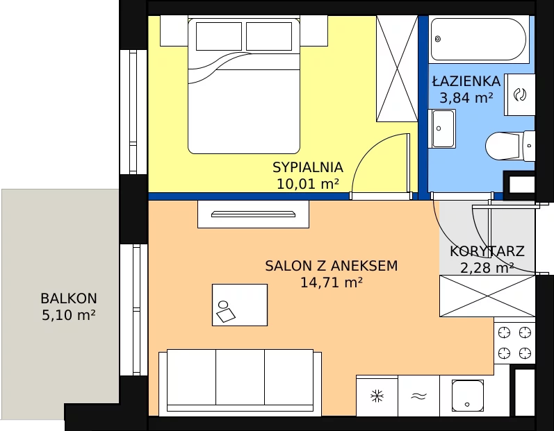 Zalety mieszkania 30.84 m², ONH-C-KLF18-LM54