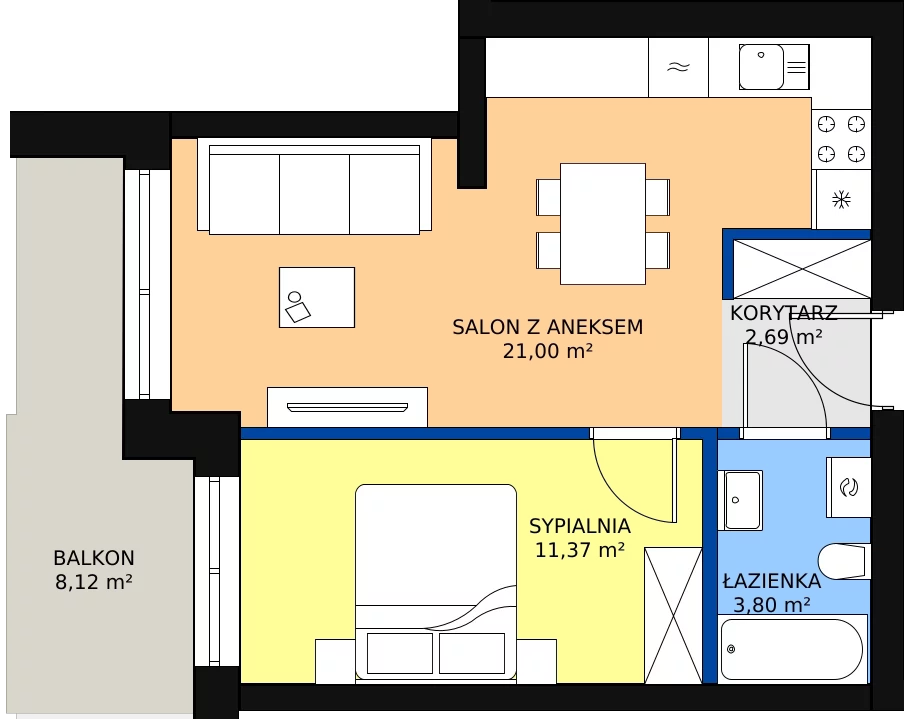 Zalety mieszkania 38.86 m², ONH-B-KLM14-LM2