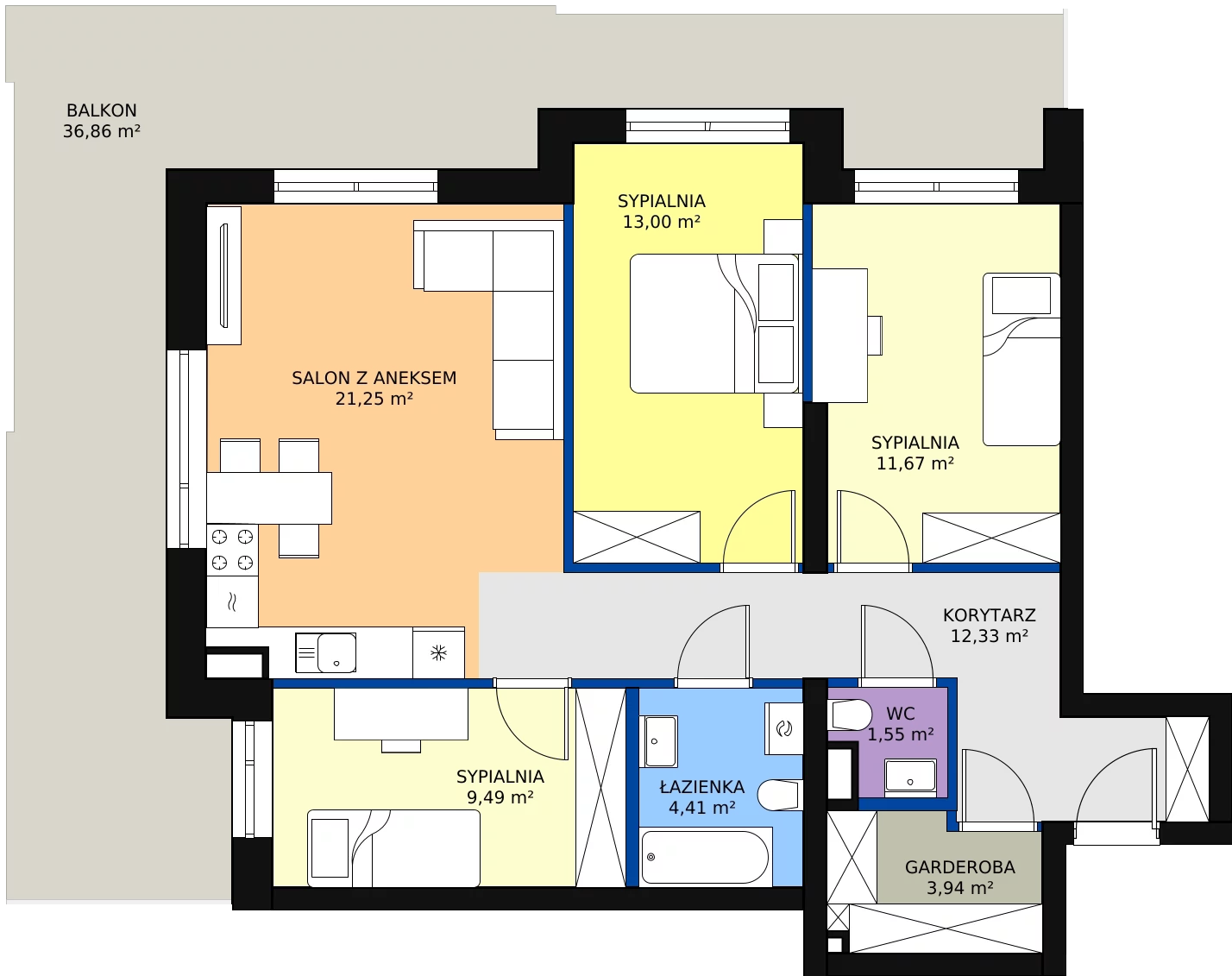 Zalety mieszkania 77.64 m², ONH-B-KLM14-LM15