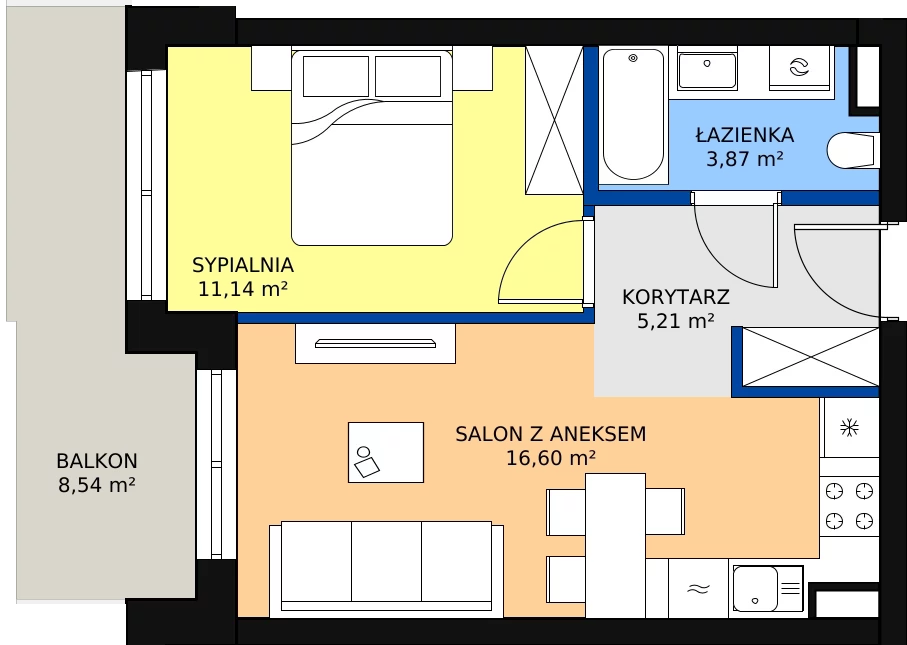 Zalety mieszkania 36.82 m², ONH-B-KLM12-LM32