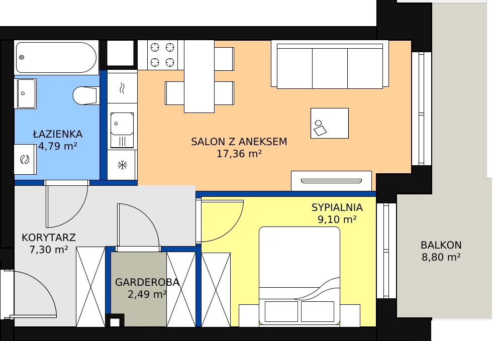 Zalety mieszkania 41.04 m², ONH-B-KLM14-LM38