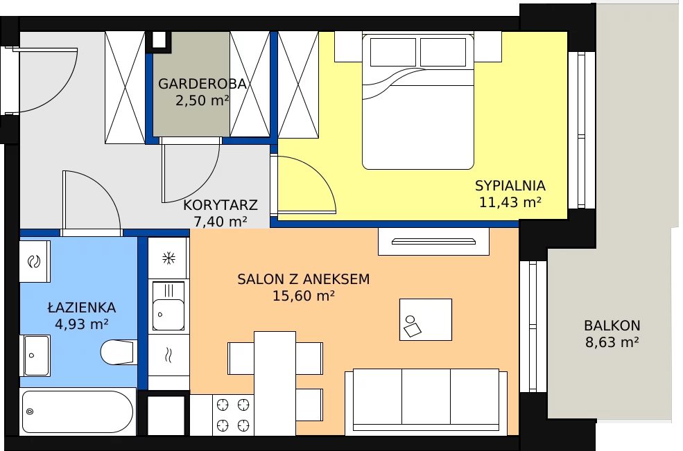 Zalety mieszkania 41.86 m², ONH-B-KLM12-LM52