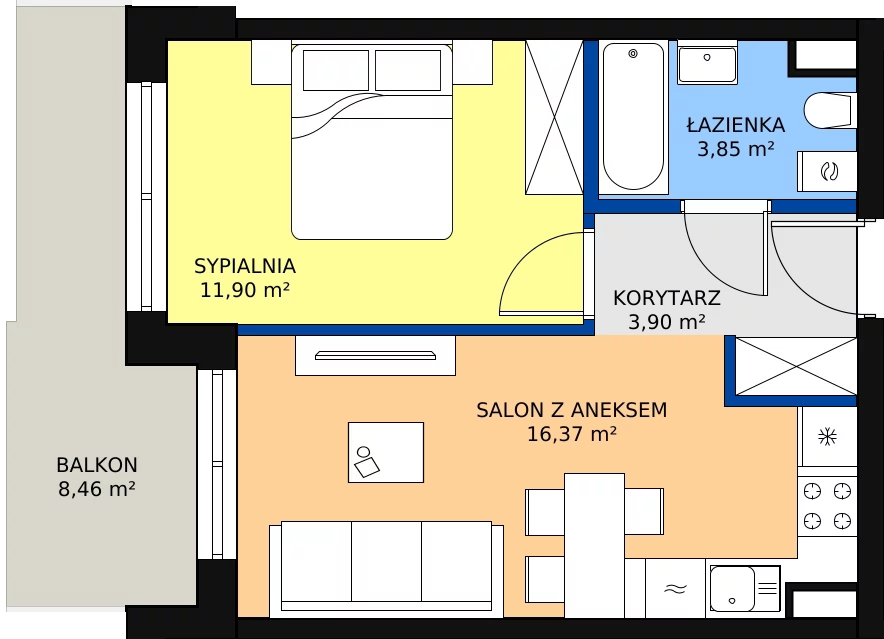 Zalety mieszkania 36.02 m², ONH-B-KLM12-LM55