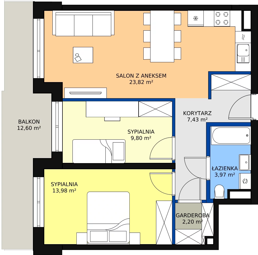 Zalety mieszkania 60.2 m², ONH-B-KLM14-LM52
