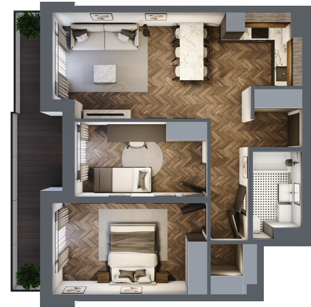 3 pokoje, mieszkanie 60,20 m², piętro 6, oferta nr ONH-B-KLM14-LM52, Osiedle Nowe Horyzonty - etap III, Bydgoszcz, Bartodzieje, ul. Mała 12-14