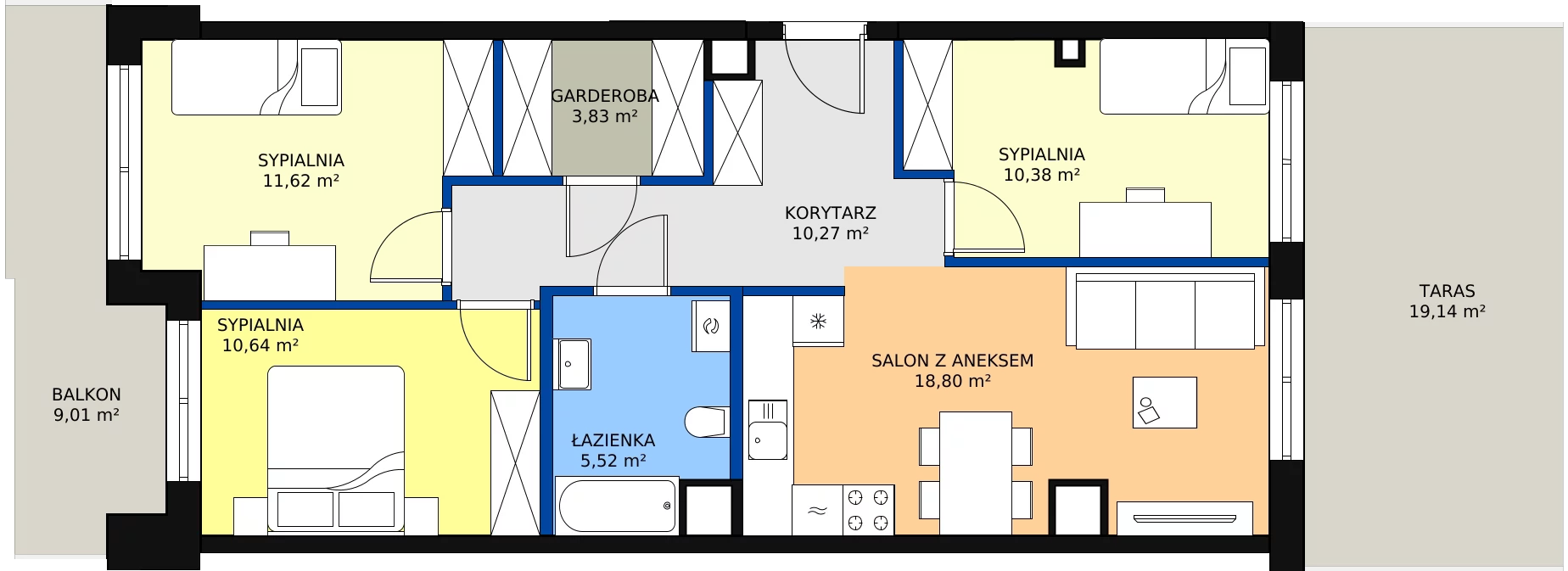 Zalety mieszkania 71.06 m², ONH-B-KLM12-LM63