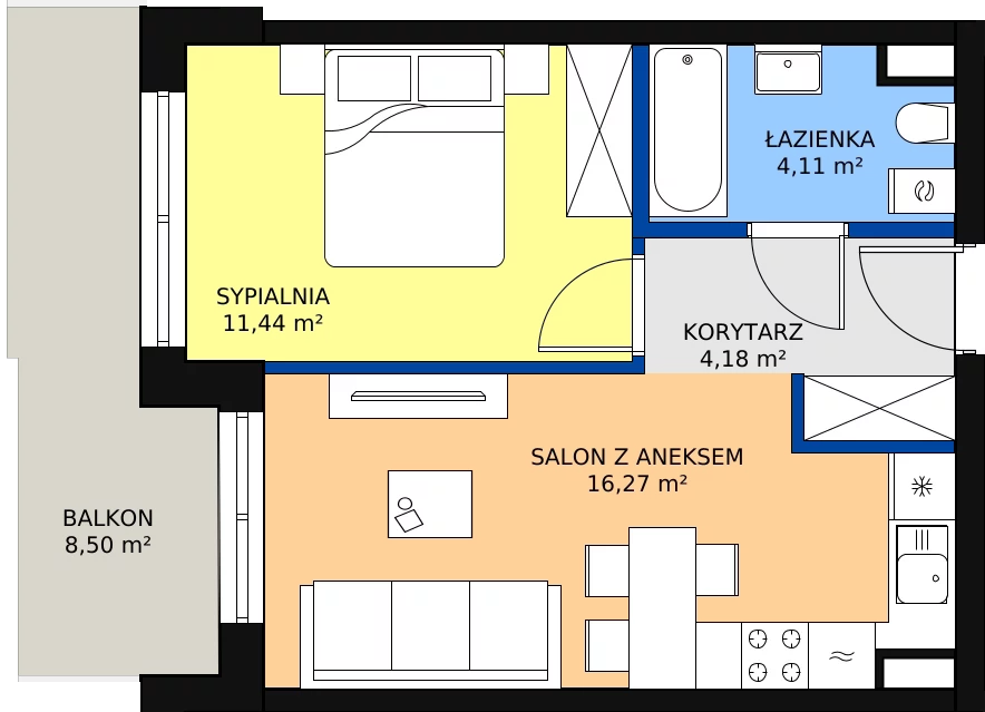 Zalety mieszkania 36 m², ONH-B-KLM12-LM65
