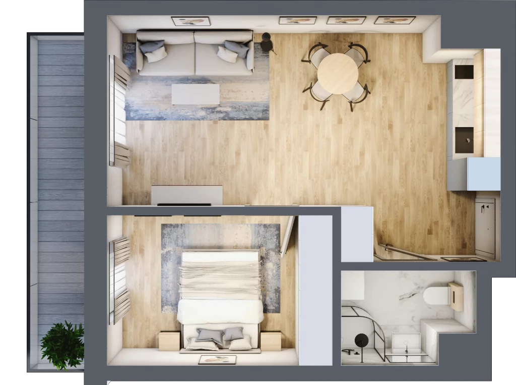 2 pokoje, mieszkanie 44,20 m², piętro 4, oferta nr 54, Solano Kołobrzeg, Kołobrzeg, ul. Św. Macieja 6A