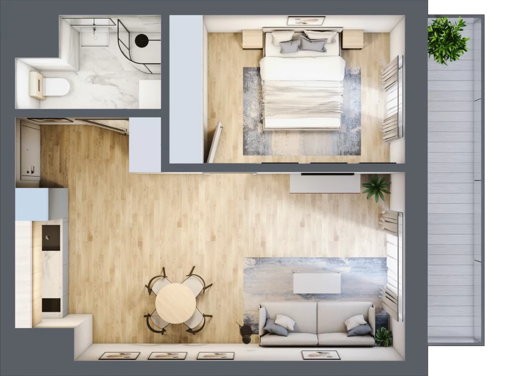 2 pokoje, mieszkanie 44,96 m², piętro 4, oferta nr 60, Solano Kołobrzeg, Kołobrzeg, ul. Św. Macieja 6A