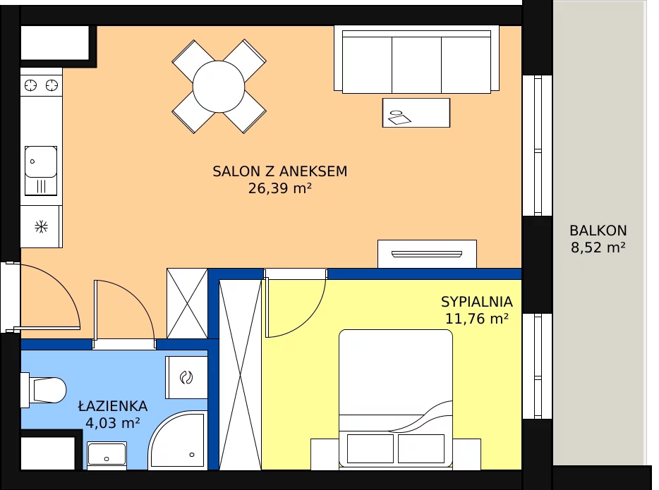 Zalety mieszkania 44.94 m², 61