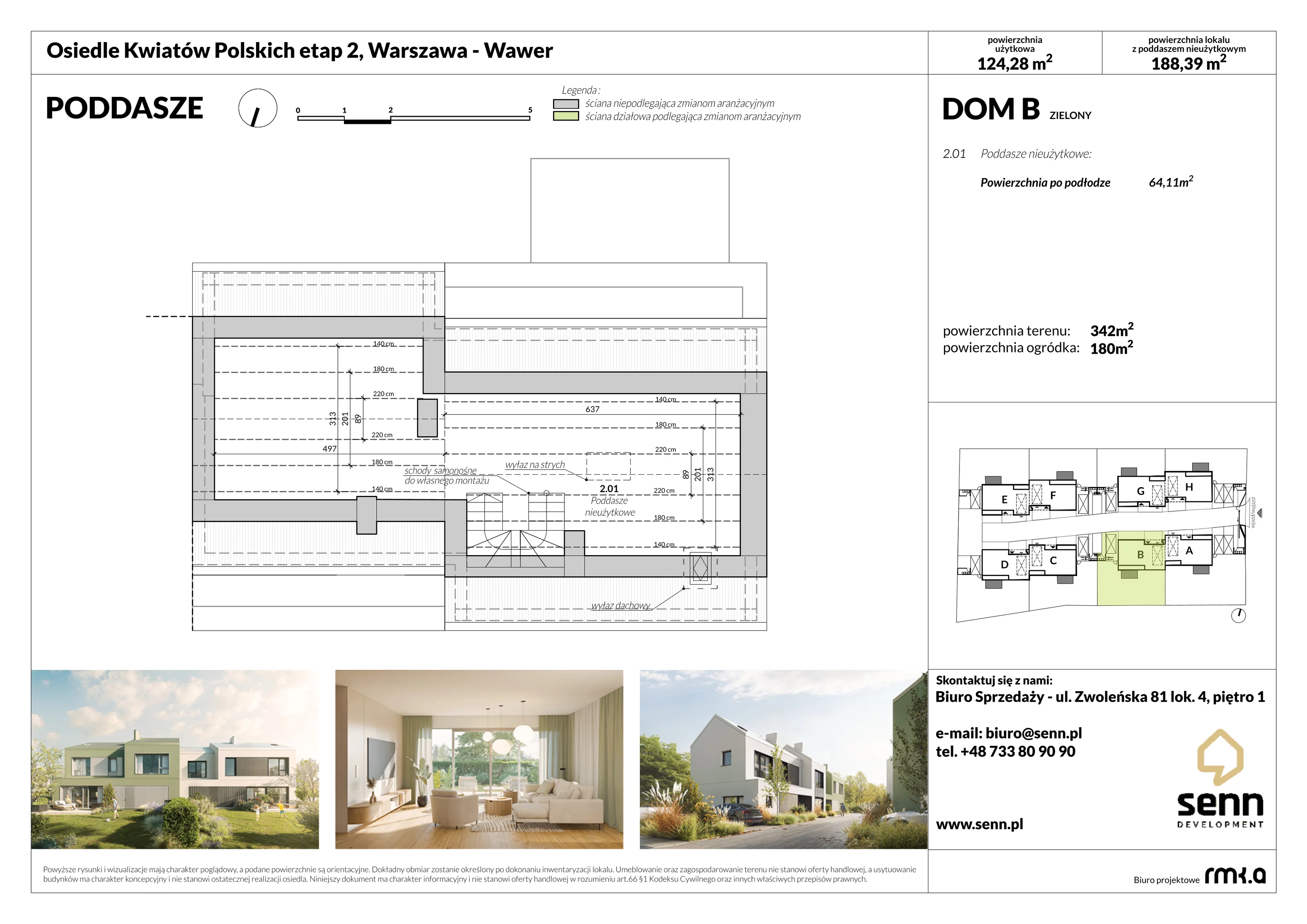 Dom 126,17 m², oferta nr II. B, Osiedle Kwiatów Polskich | Etapy 2 i 3, Warszawa, Wawer, Zerzeń, ul. Kwiatów Polskich 16