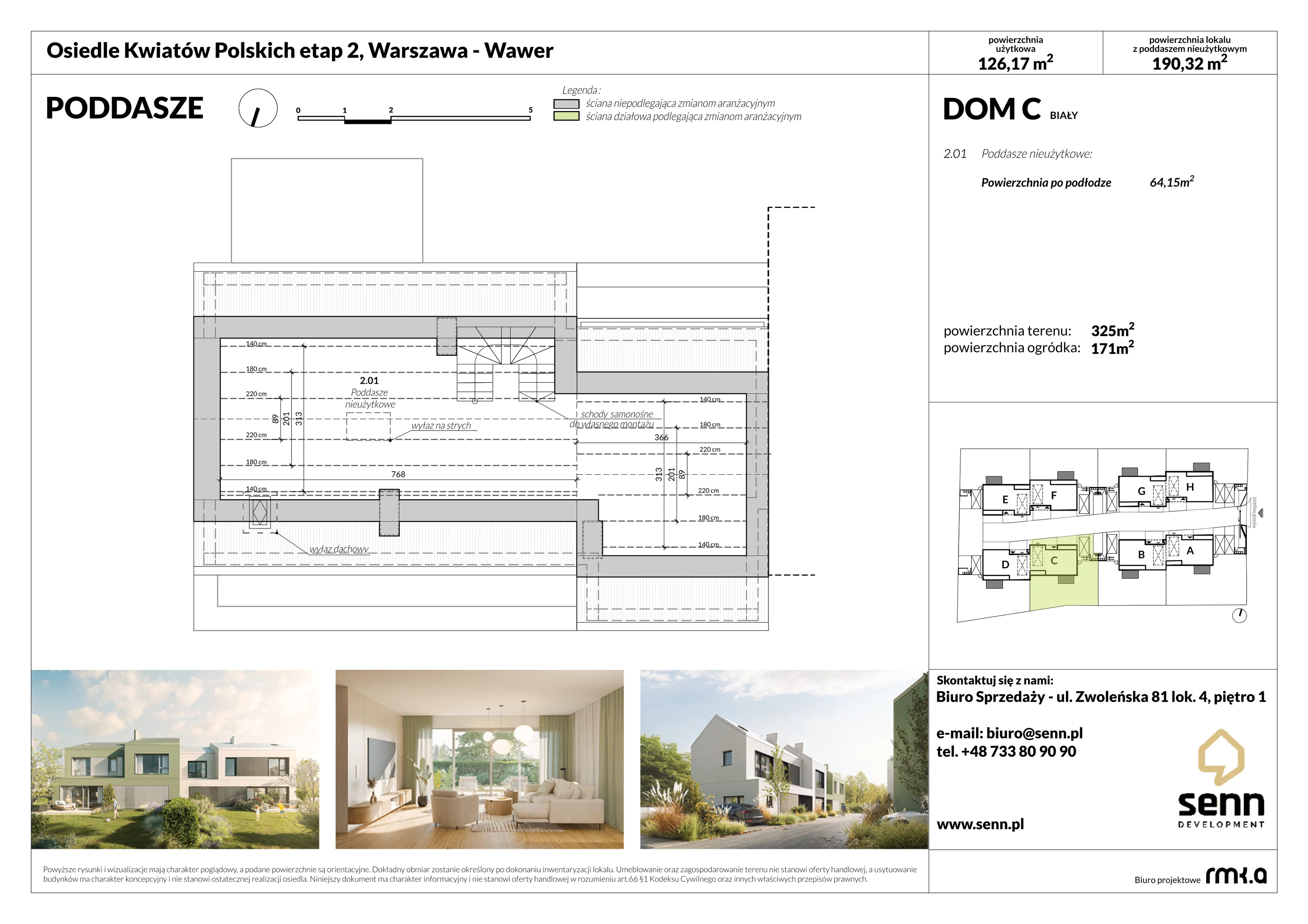 Dom 124,28 m², oferta nr II. C, Osiedle Kwiatów Polskich | Etapy 2 i 3, Warszawa, Wawer, Zerzeń, ul. Kwiatów Polskich 16