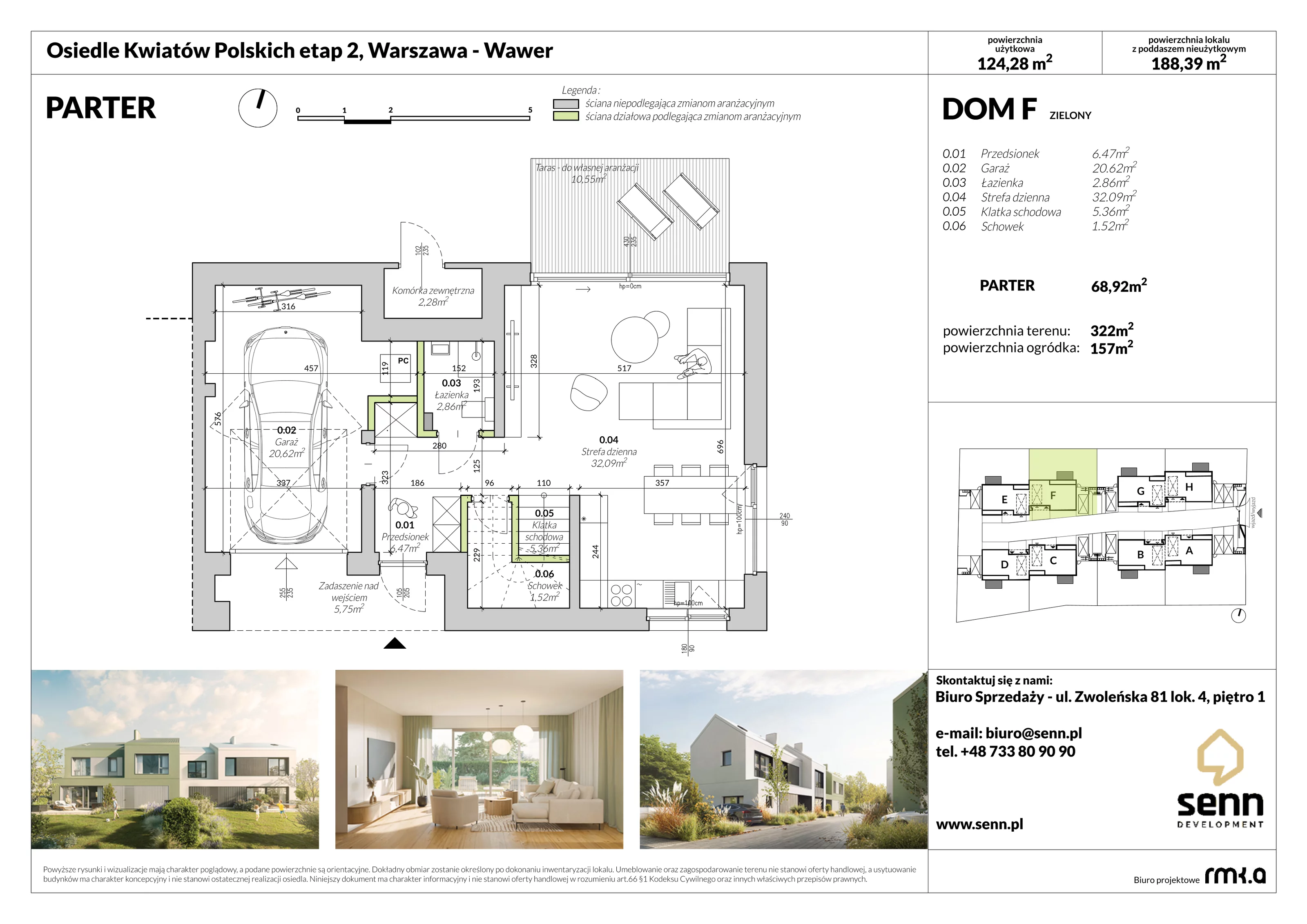 Dom 124,28 m², oferta nr II. F, Osiedle Kwiatów Polskich | Etapy 2 i 3, Warszawa, Wawer, Zerzeń, ul. Kwiatów Polskich 16