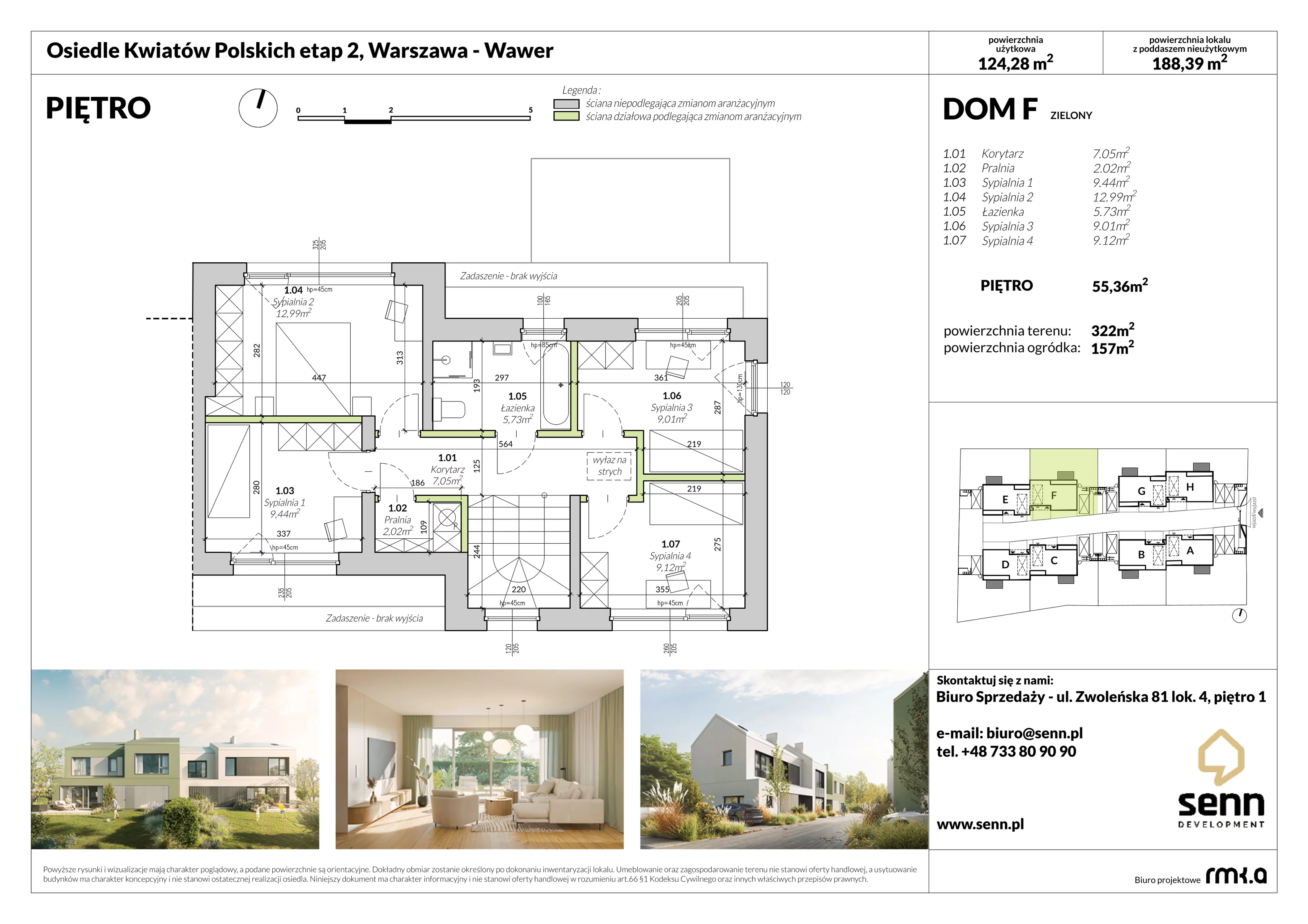 Dom 124,28 m², oferta nr II. F, Osiedle Kwiatów Polskich | Etapy 2 i 3, Warszawa, Wawer, Zerzeń, ul. Kwiatów Polskich 16