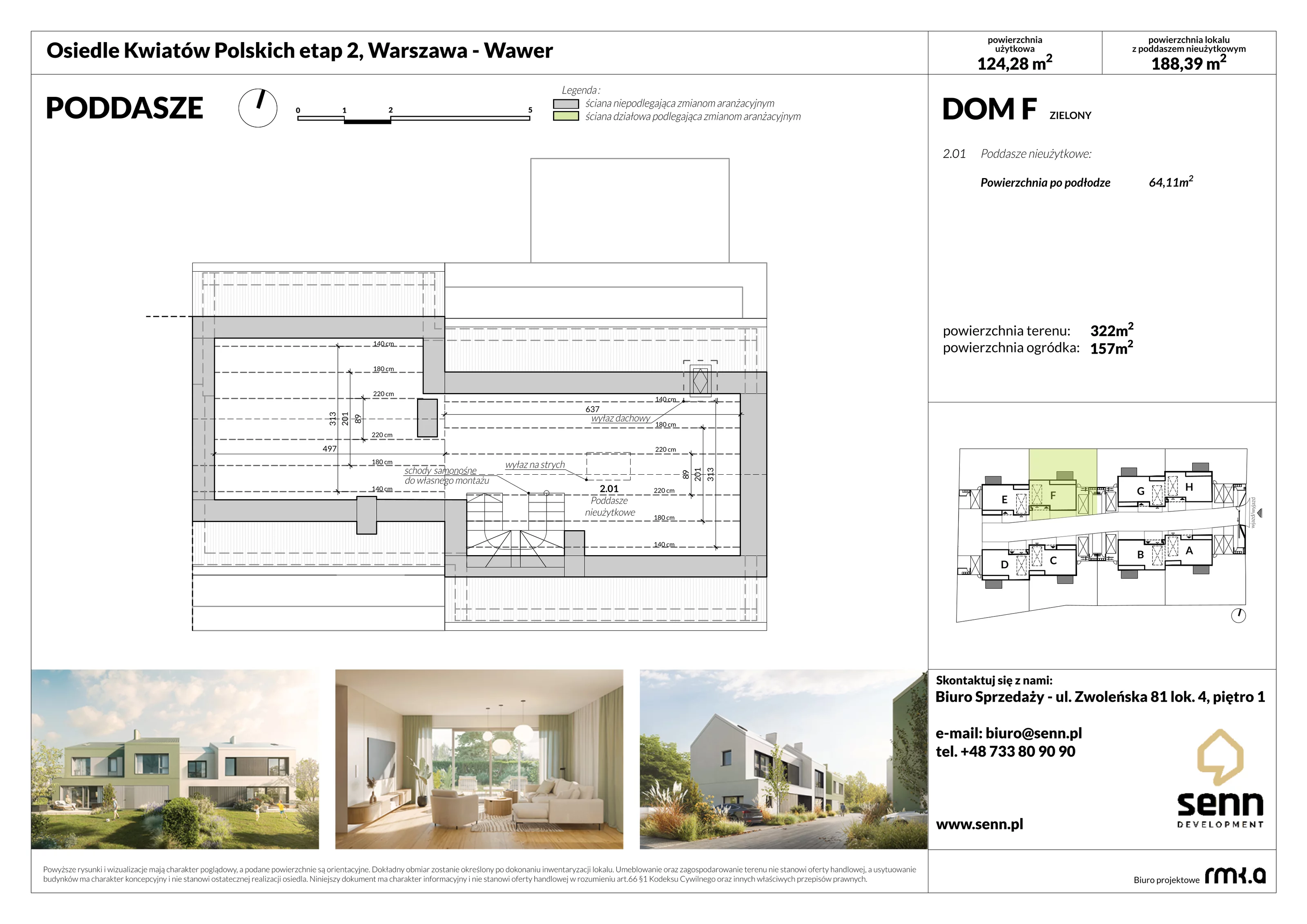 Dom 124,28 m², oferta nr II. F, Osiedle Kwiatów Polskich | Etapy 2 i 3, Warszawa, Wawer, Zerzeń, ul. Kwiatów Polskich 16