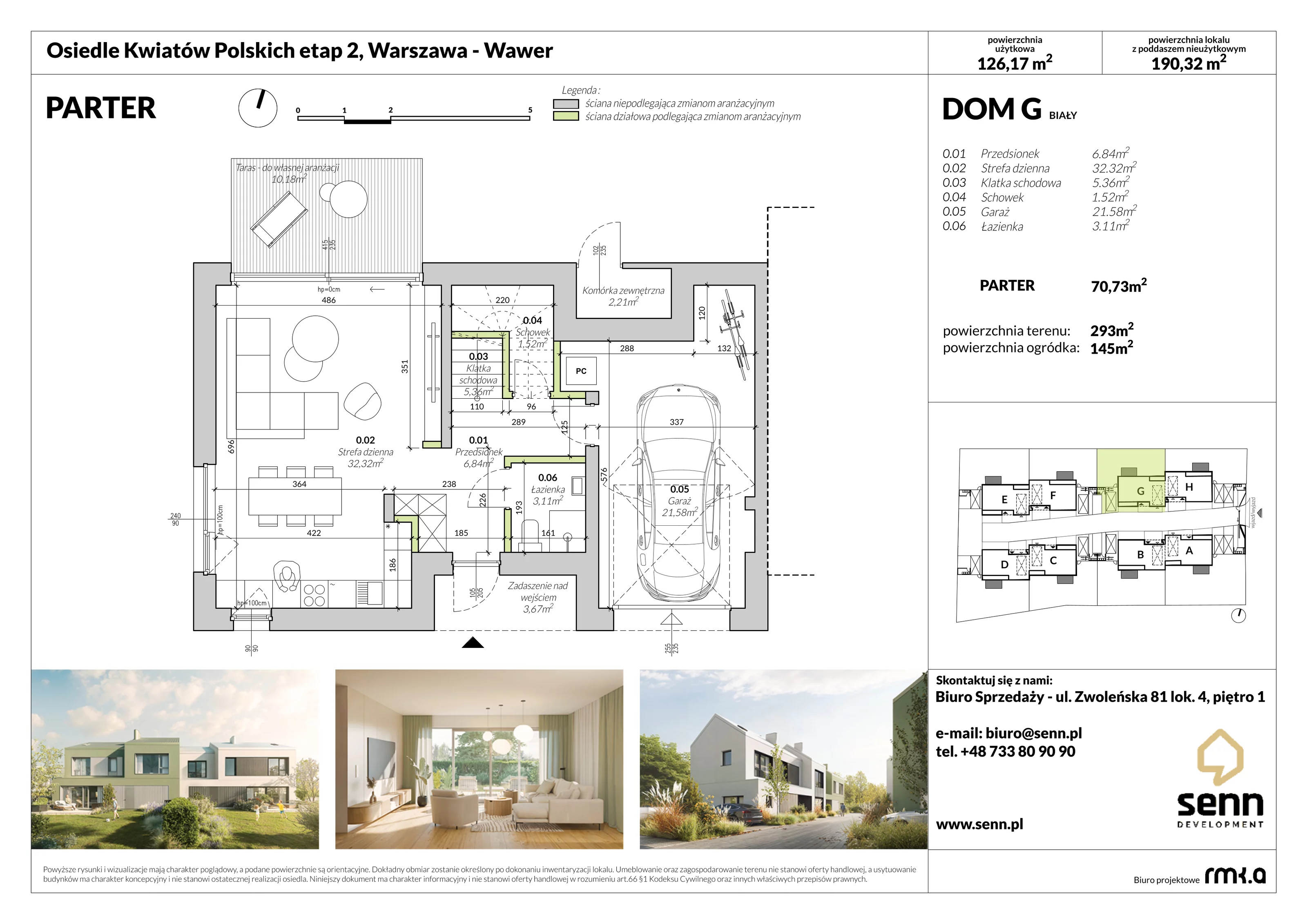 Dom 126,17 m², oferta nr II. G, Osiedle Kwiatów Polskich | Etapy 2 i 3, Warszawa, Wawer, Zerzeń, ul. Kwiatów Polskich 16